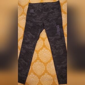 STS Blue Alice Ankle Skinny Women’s Jeans-Black/Camo/Sz 25